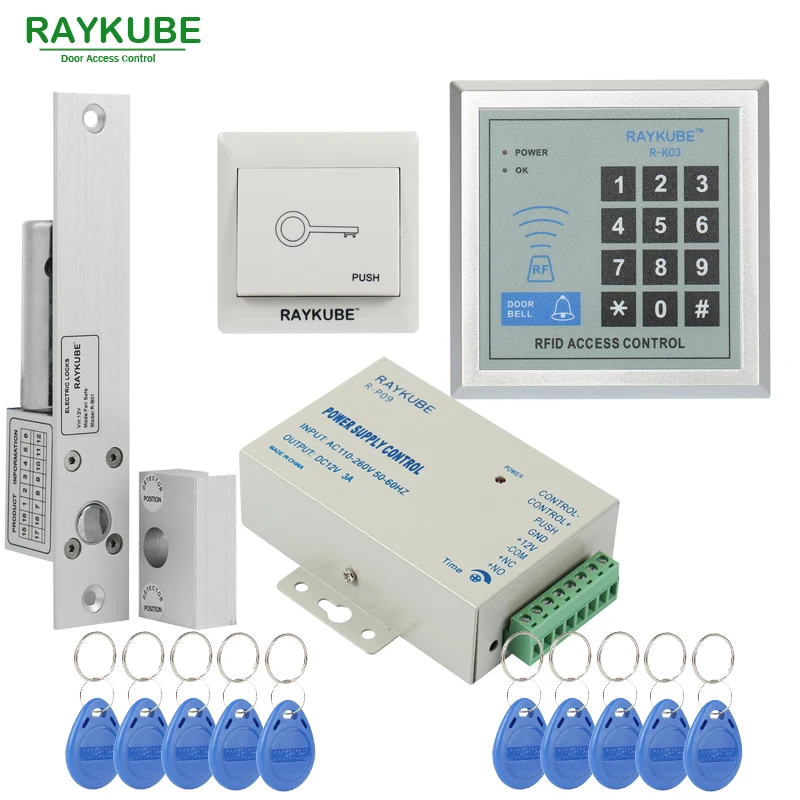 RAYKUBE комплект контроля доступа для дверей электрический замок с болтом +