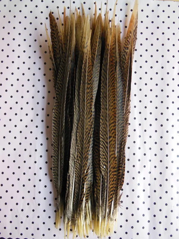 

Wholesale! 100pcs/lot pretty 14-16 inches/35-40 cm Natural Golden Pheasant Tail Feathers for home /carnival/wedding decoration