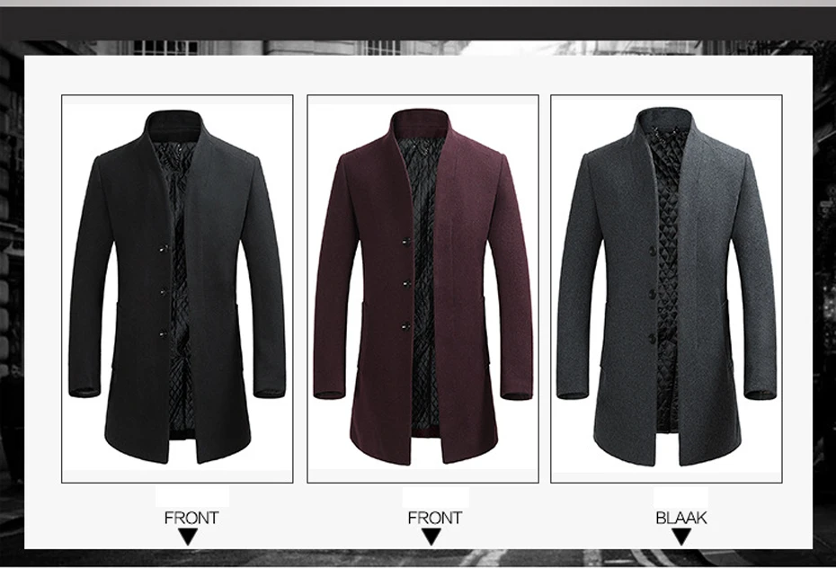 Holyrising мужские куртки и пальто Мужские полушерстяные Куртки зима casaco masculino 4 цвета кашемировое пальто большие размеры 18574-5