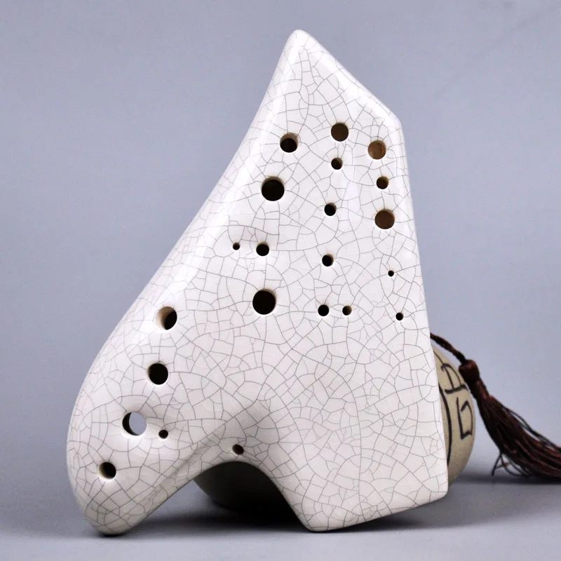Новое поступление белая ледяная с трещинами три трубки Alto C ocarina AC Tone Флейта