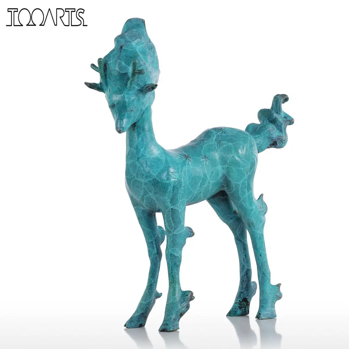 Tooarts Tomfeel Deer Sculpture Modern Style Home Decor Artificial Cute Animal Bronze Statue Decoration Accessories | Дом и сад