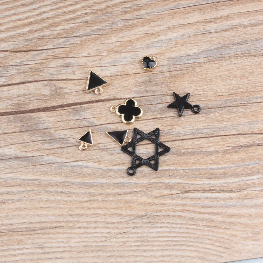 7 шт./лот высококачественные подвески из черного сплава с дизайном треугольные в