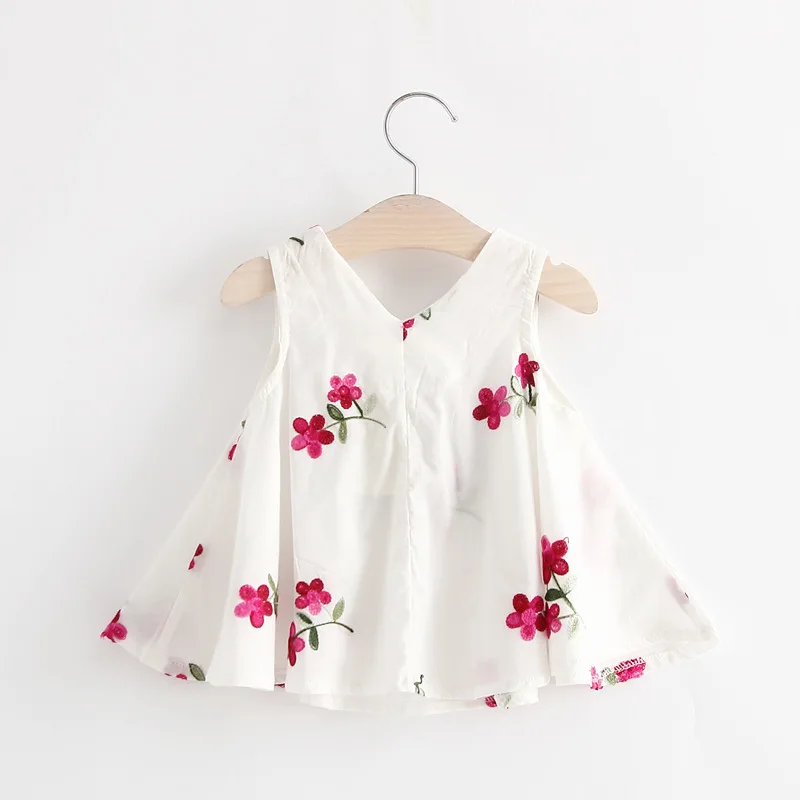 Infant Vestidos/платья для девочек девушки Летняя майка Платье с бантом одежда детей 6