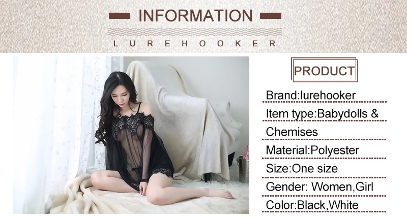 Lurehooker, сексуальное кружевное эротическое белье, прозрачное, Марлевое, с открытыми плечами, сексуальные костюмы, вышивка, спящий слинг, платье+ Т-стринги
