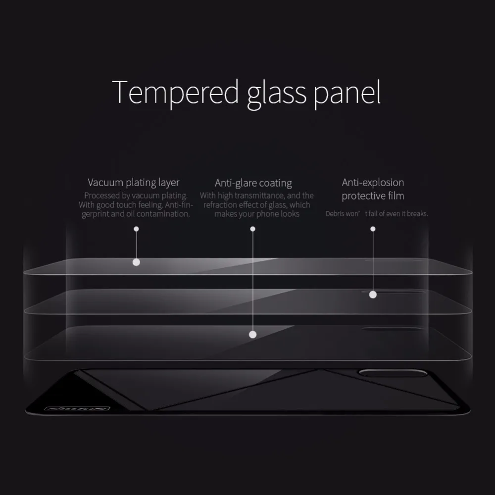 Tempered Glass Back Cover Case For iphone X NILLKIN Clear for Apple with luxury Retail package |