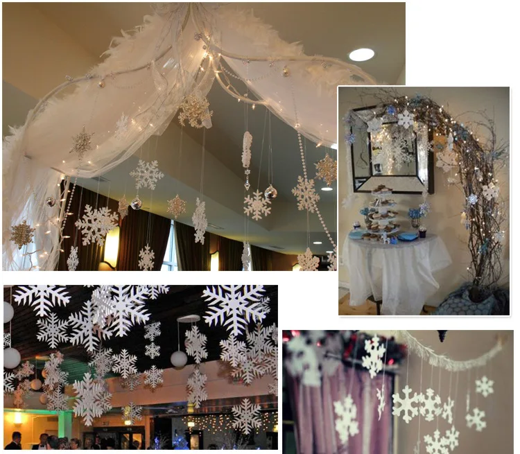 Рождественские снежинки белые украшения для праздника Рождественская елка