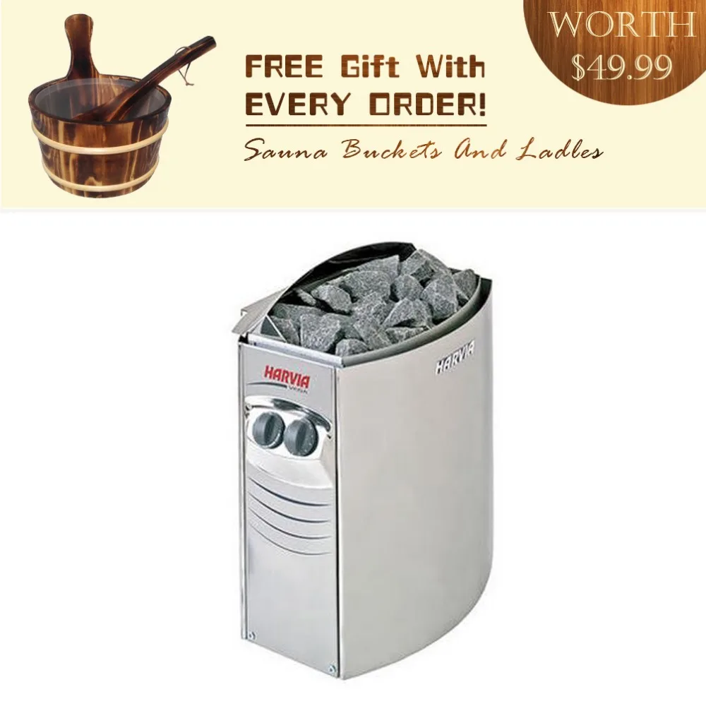 

BC60 /6.0 KW Original Harvia sauna heater VEGA Internal-controlled CE A (4L) 1 Gallon burned sauna buckets and ladles as gift