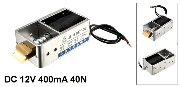 JF-S1670DL Uxcell DC 12 V/24 V Электромагнитный Электромагнит 400mA/10A 8 кг/40N 10/20 мм тянуть Тип открытая рамка прямолинейного движения с хорошим качеством, электромагнит - Цвет: JF-S1670DL