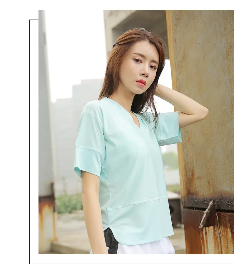 Новинка 2019 впитывающая пот дышащая быстросохнущая блузка с коротким рукавом
