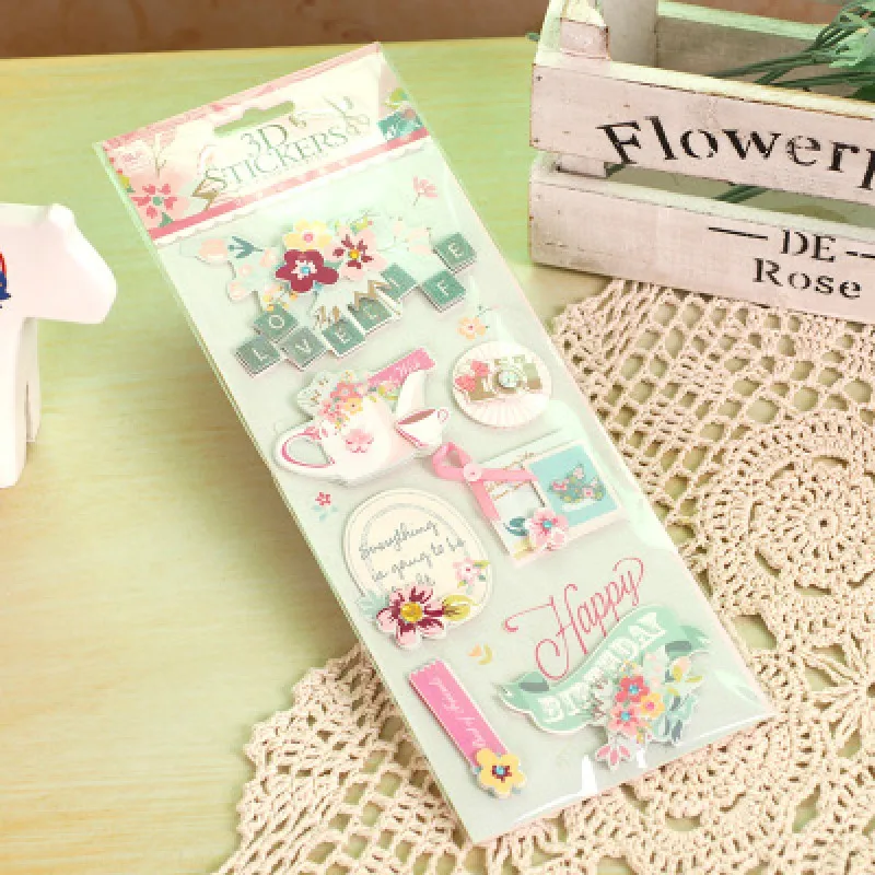 Большой размер синий розовый зеленый бумажная карта 3D стикер для резки форм