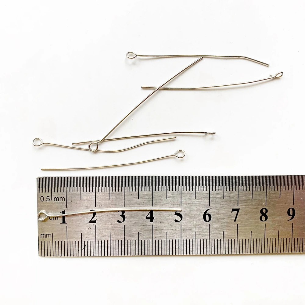 Никелевые металлические шпильки с ушком длиной 5 см 100 шт. | Украшения и аксессуары