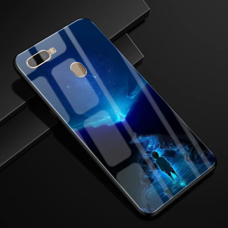 6 Для OPPO A7 чехол 6,2 ''стеклянный силиконовый бампер+ Жесткий PC стекло задняя крышка для OPPO AX7 CPH1901 CPH 1901 OPPOA7 AX 7 A 7 чехол для телефона s - Цвет: 6
