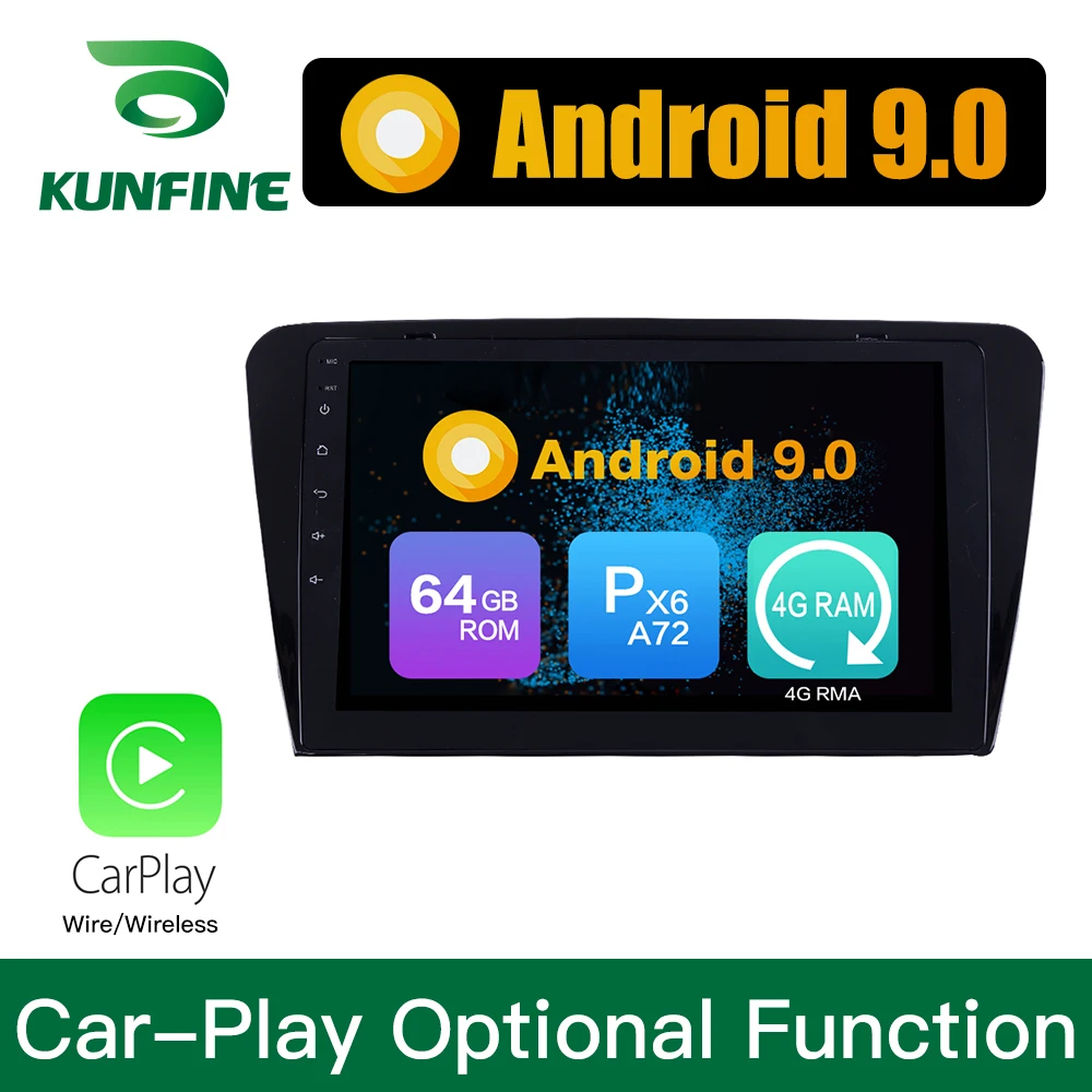Android 9 0 Ram 4G Rom 64G PX6 Cortex A72 автомобильный DVD GPS мультимедийный плеер стерео для Skoda