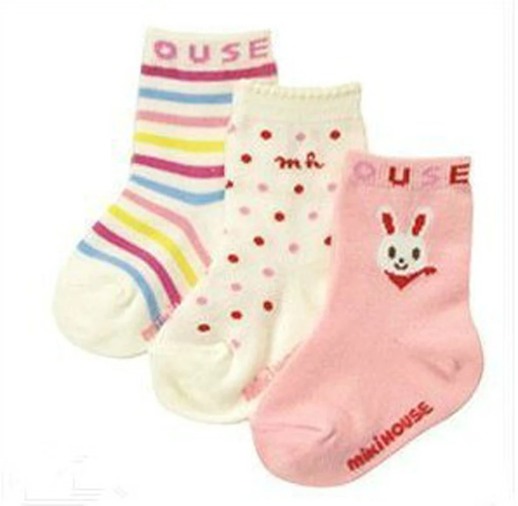 Детские носки с милыми мультяшными животными 3 пар/лот хлопковые нескользящие