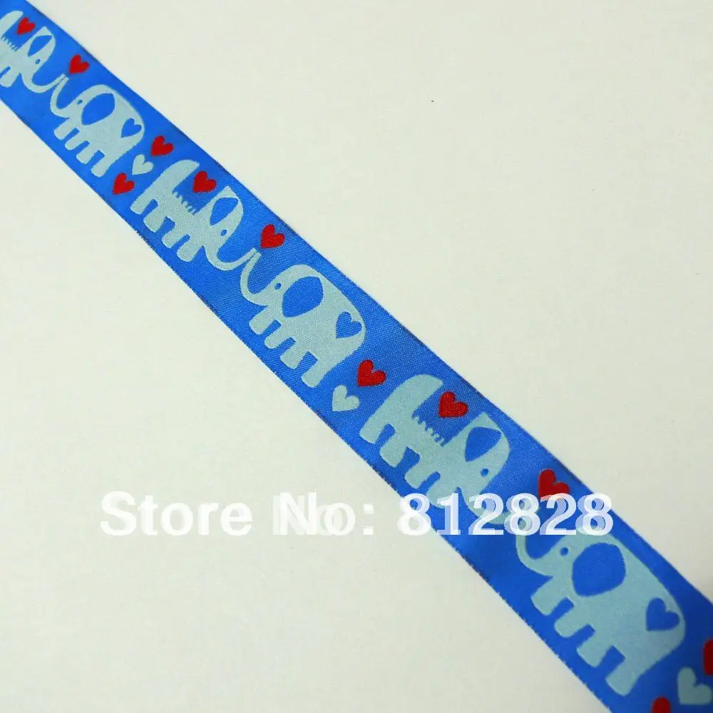 1 дюйм 25 мм ширина слон любви светильник Голубой Тон тканая жаккардовая лента