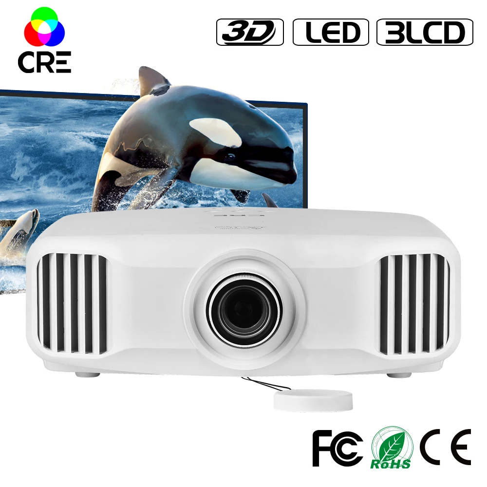 Проектор для домашнего кинотеатра CRE X8000 300 дюймов 1080P 2k Full HD 3D 3 ГБ/16 ГБ Android 5 1 Bluetooth