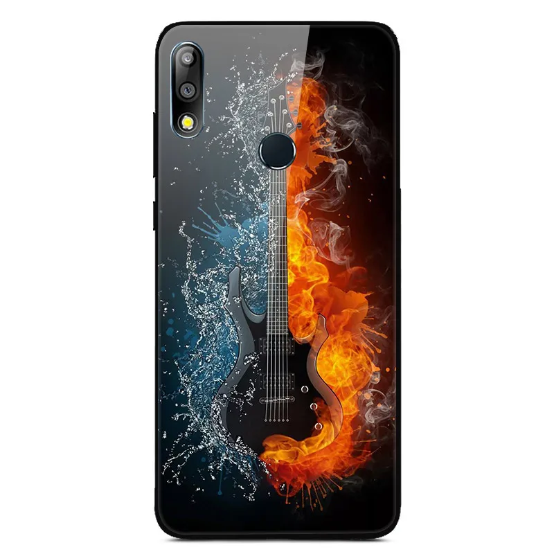 18 Чехол из закаленного стекла для Asus Zenfone Max Pro M2 ZB631KL, Мягкий бампер с принтом, чехол для Asus ZB631KL, стеклянный чехол с изображением животных и цветов - Цвет: 18