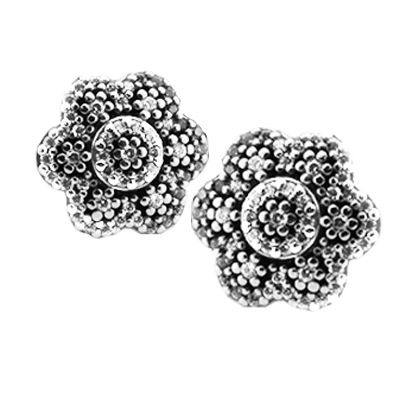 925 оригинальные серьги гвоздики для женщин Crystallised цветочный из стерлингового