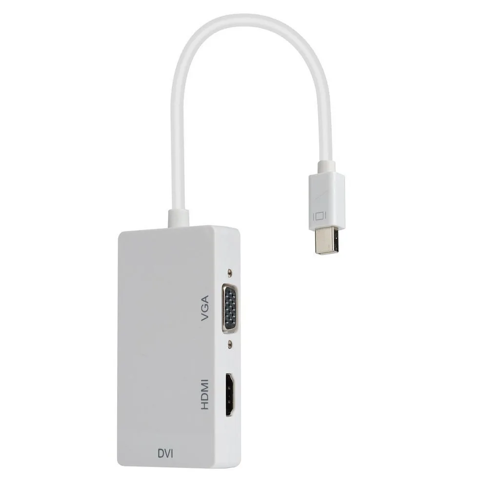 Лучшие предложения HDMI / DVI VGA Кабель-адаптер мини-дисплей порт (Thunderbolt) (R) 3 в 1 белый |