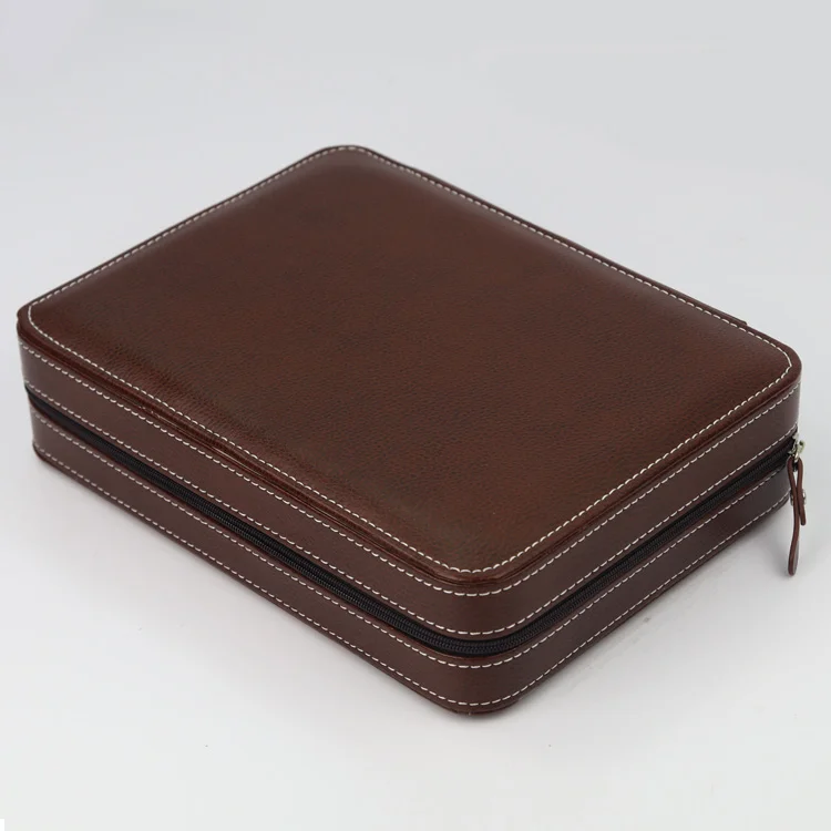Роскошная Коричневая Кожаная Коробка на молнии для 8 часов спортивное хранение