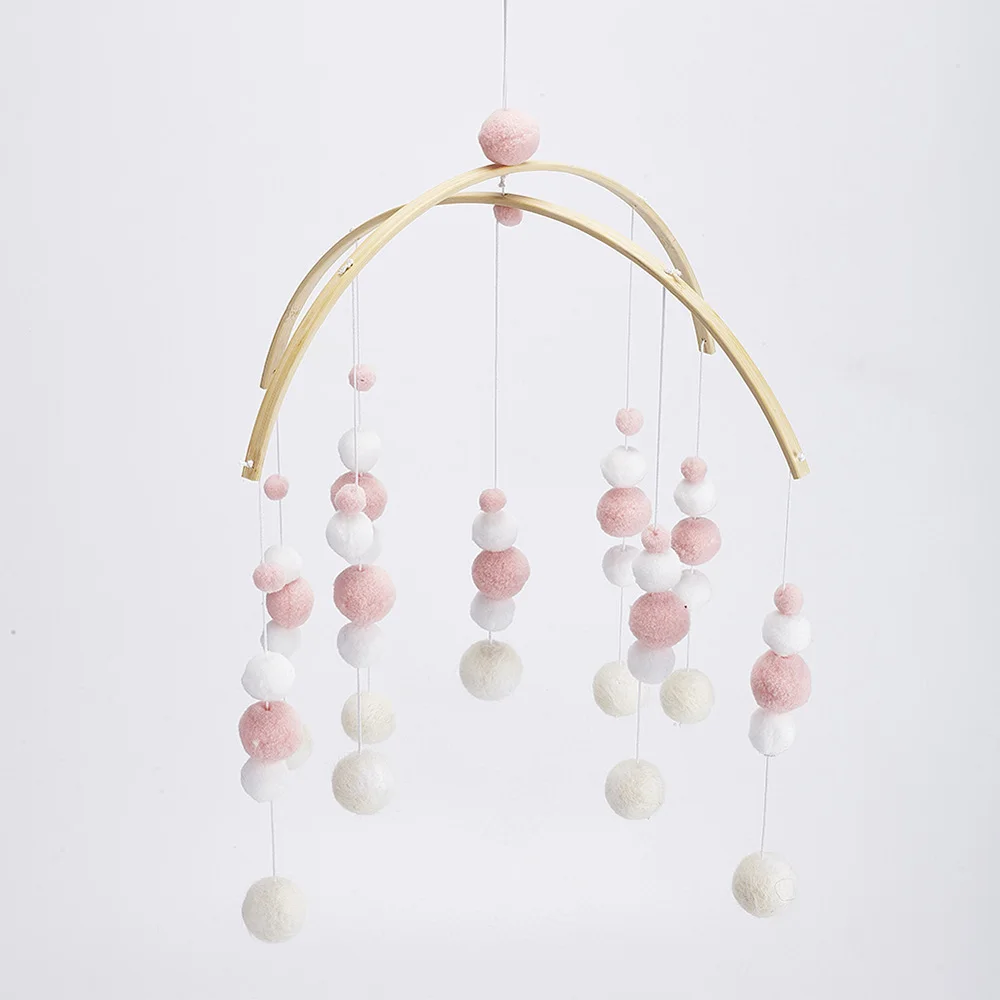 Light Pink Детские погремушки, передвижные деревянные бусины, колокольчики, колокольчики, игрушки для детской комнаты, кровать, подвесной декор, декор для палатки, реквизит для фотографий, подарки - Цвет: Light Pink