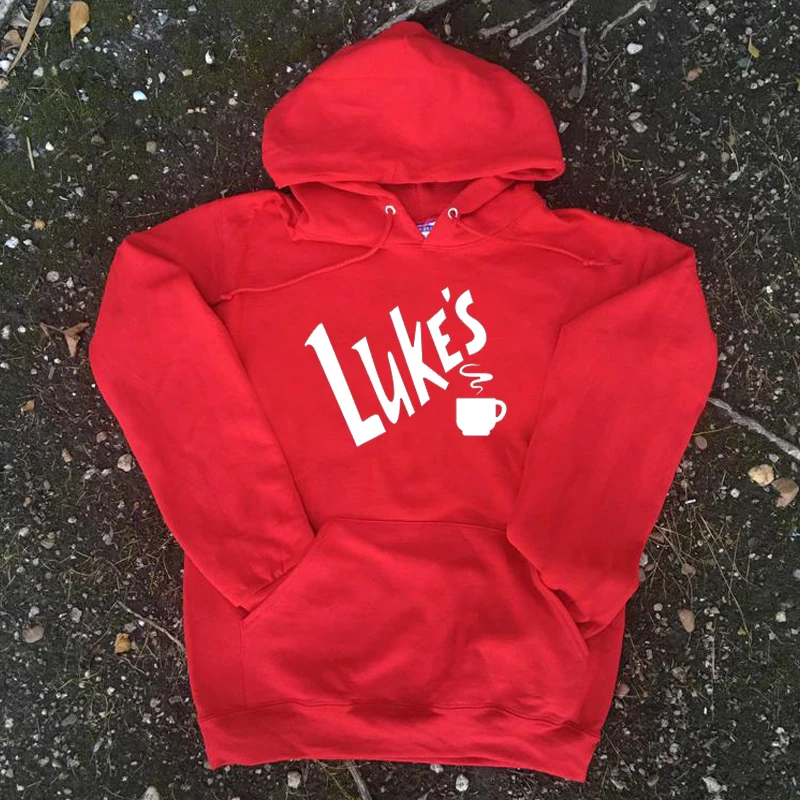 Luke's coffee толстовка с капюшоном для девочек, свитер с капюшоном, пуловер с капюшоном, женские модные Джемперы Tumblr, повседневные топы, Прямая
