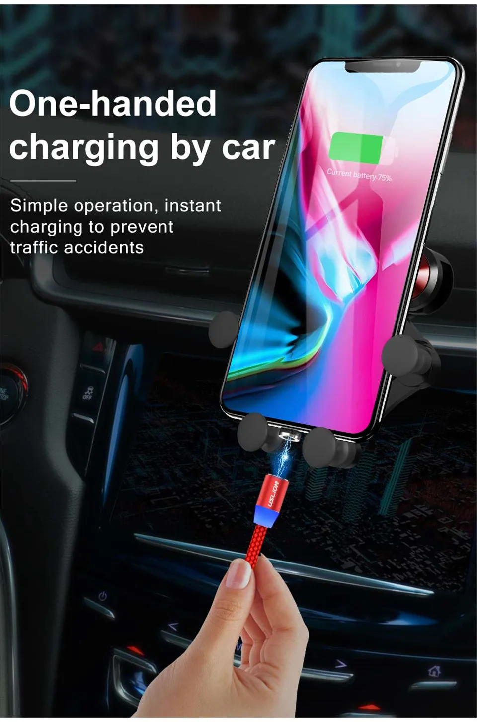 Магнитный кабель USLION, Micro usb type C, 1 м, 3 А, для быстрой зарядки телефона, Micro usb type-C, магнитное зарядное устройство USB C для iPhone, samsung, huawei