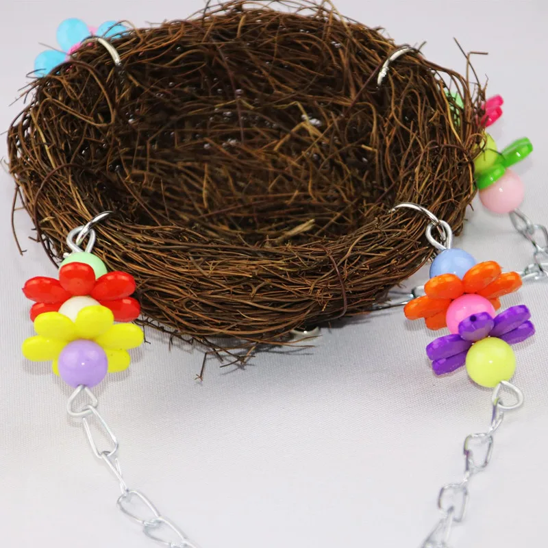 Bird toy vine knitted nest swing bird beautiful with small bell product |