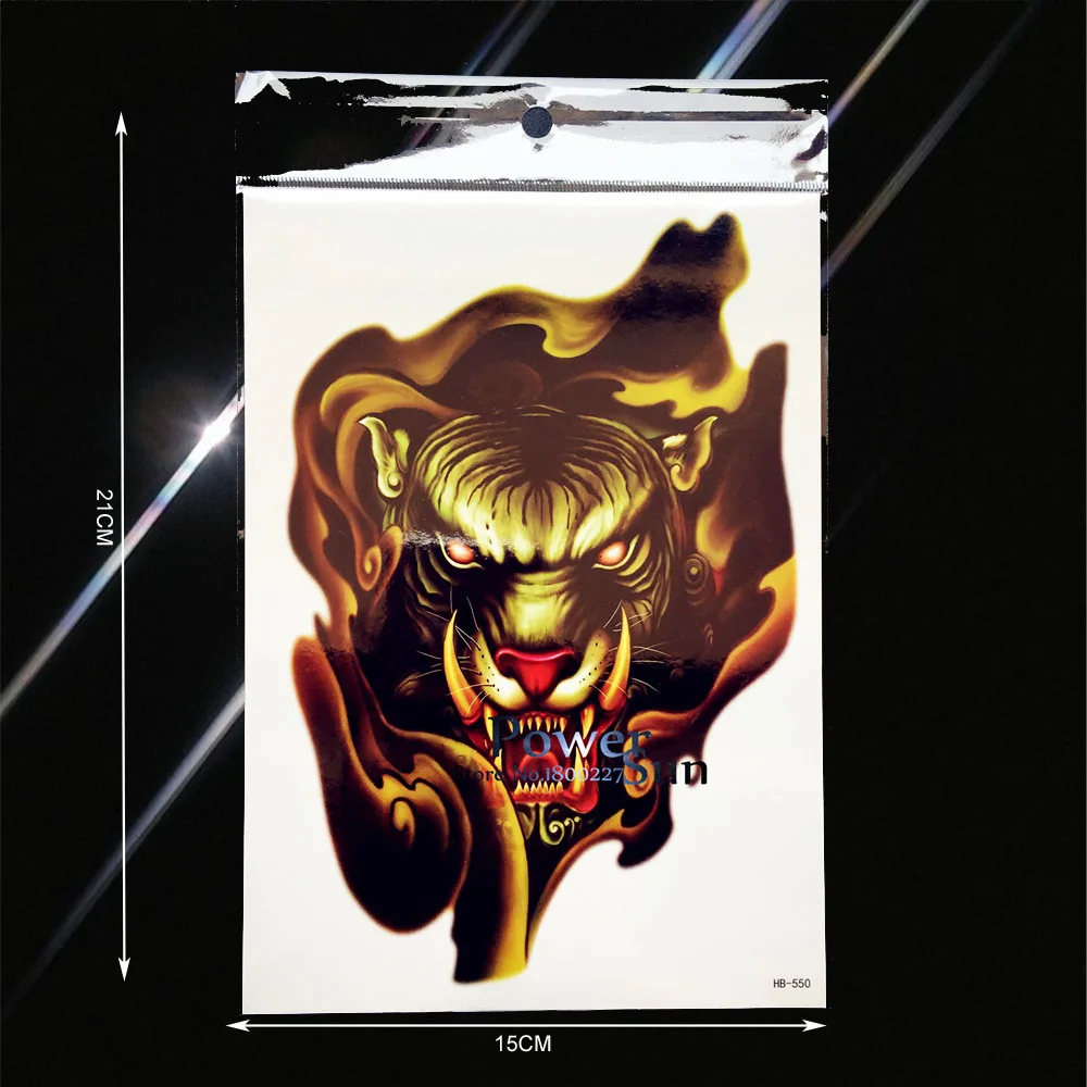 Тигр король большой для боди арта тату рукава поддельные быстрая водостойкая