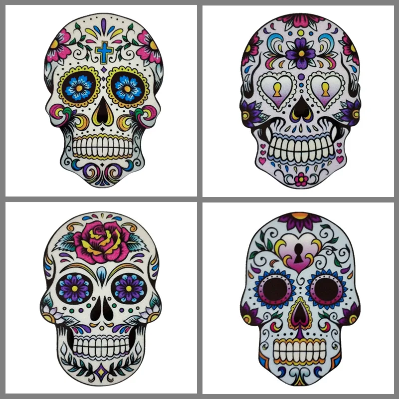 

Car Stickers Totems MEXICAN SUGAR SKULLS Funny Creative Decals Tablet Laptop Reflective PVC Auto Tuning Styling 10x7cm D10