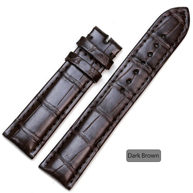 Dark Brown Pesno подходит для Glashutte Orignal Senator натуральная мягкая кожа аллигатора часы с кожаным ремешком бамбуковая текстура 20 мм ремешок для часов - Цвет ремешка: Dark Brown