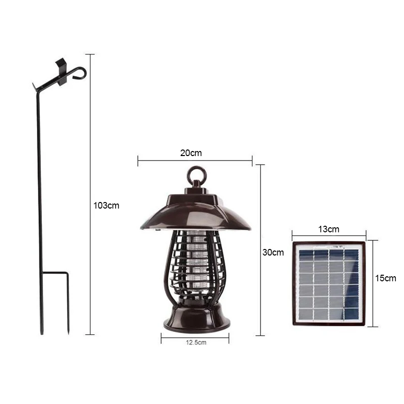 Отпугиватель комаров на солнечной батарее лампа для уничтожения насекомых в