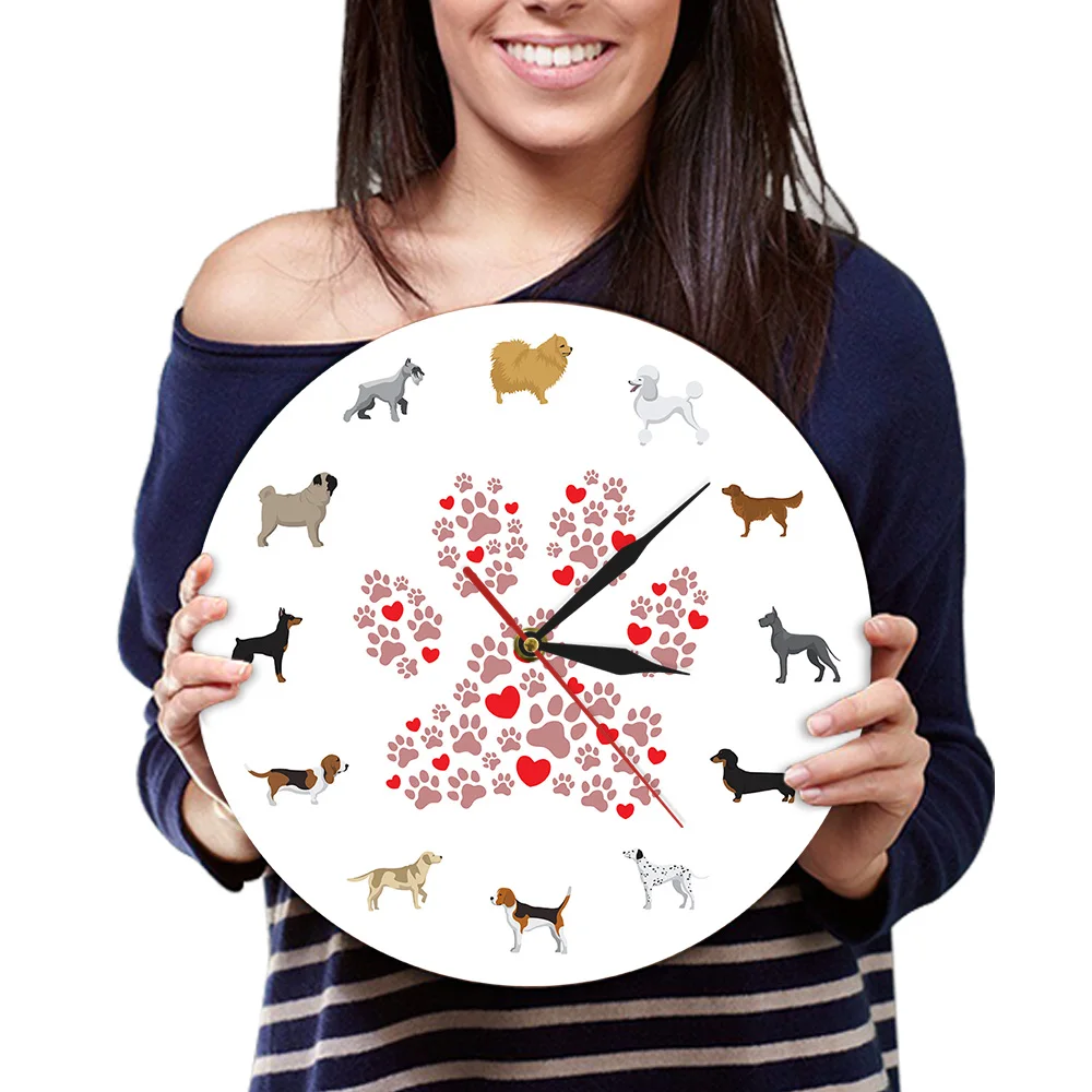 Для печати собак настенное искусство современные настенные часы собаки пород