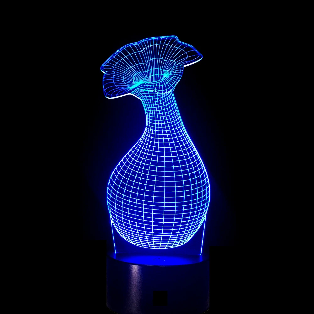 Уникальные подарки романтическая ваза для любви цветок розы 3D светодиодный