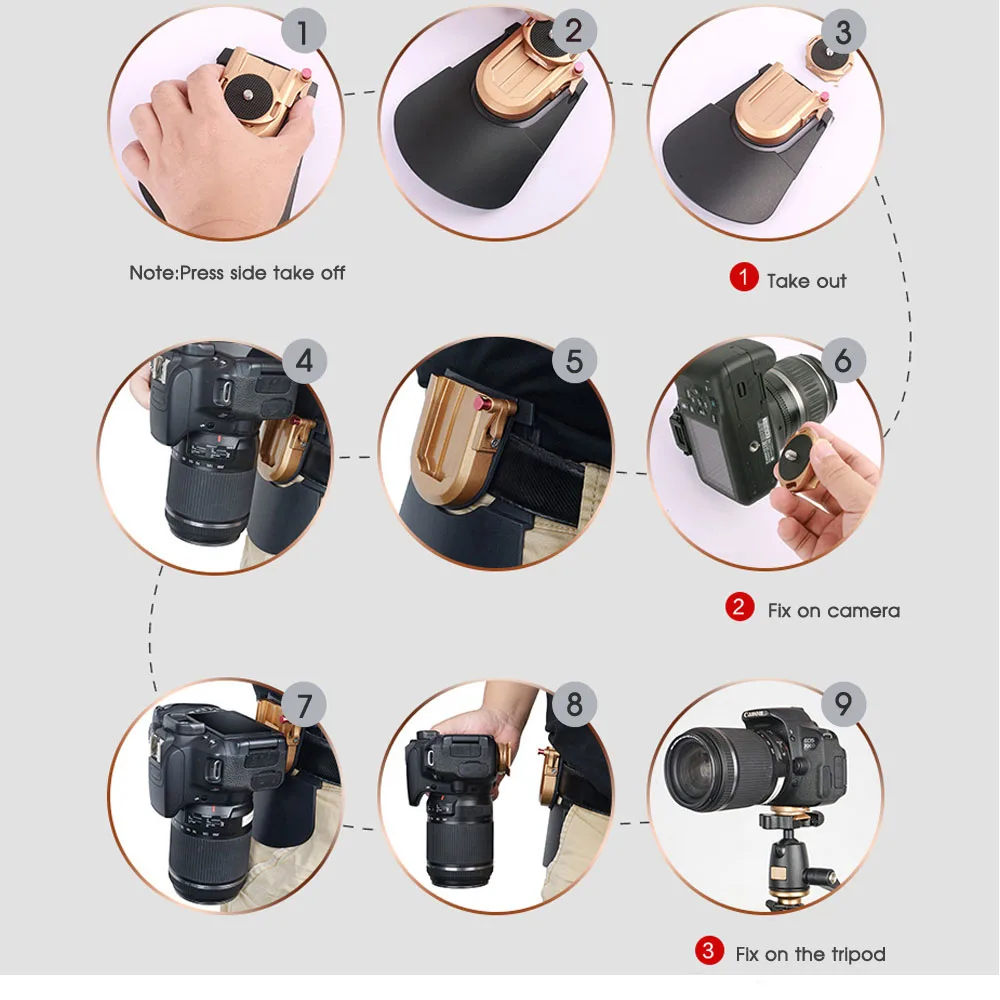 Travor Camera Belt Holster Clip Waist Holder PE + ABS Metal Quick Release Plate for 1/4'' Pro DSLR Video cameras | Электроника