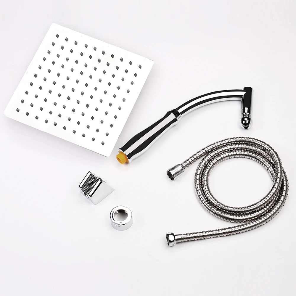 

8 Inch Stainless Steel Shower Head Water Saving Top Spray Shower Head Bathroom Shower Head Square Shape Big Spray Flowing