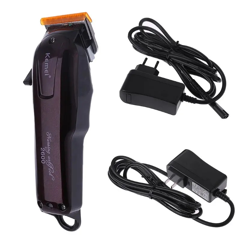 Kemei Electric Washable Hair Clipper Rechargeable Professional Hair Trimmer Shaver Razor Cordless Adjustable Clipper KM-2600