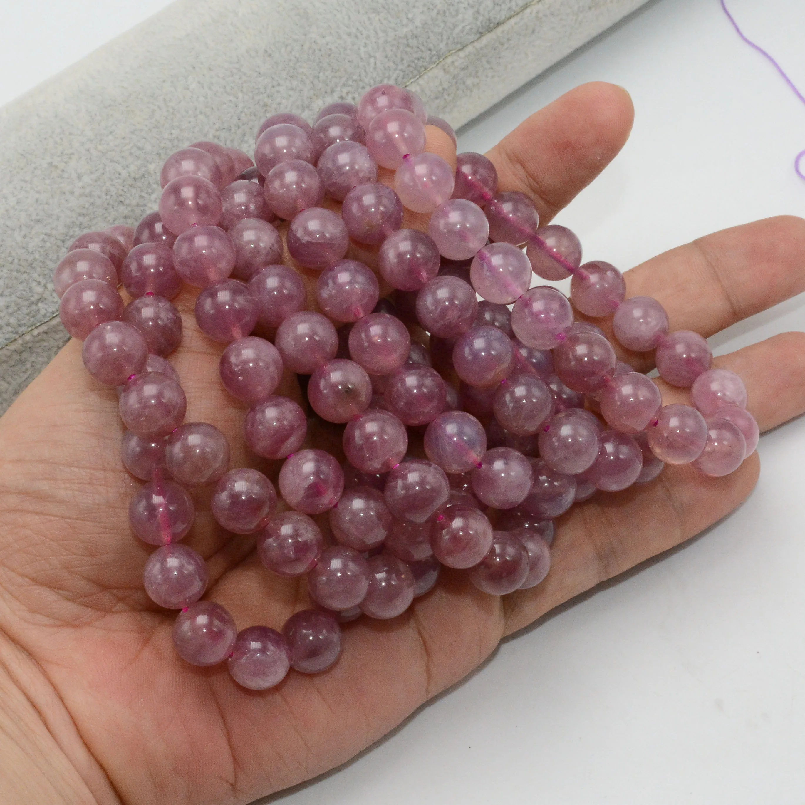 Natural Dark Madagascar Rose Quartz Round Beads Bracelets 8mm / 10mm 12mm - Rare Color No Treatment | Украшения и аксессуары