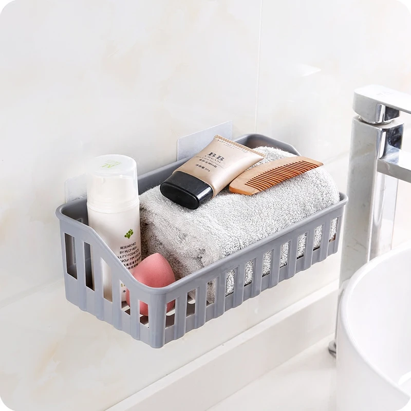 Пластиковая Полка для хранения в ванной самоклеящаяся полка 5 цветов|kitchen storage