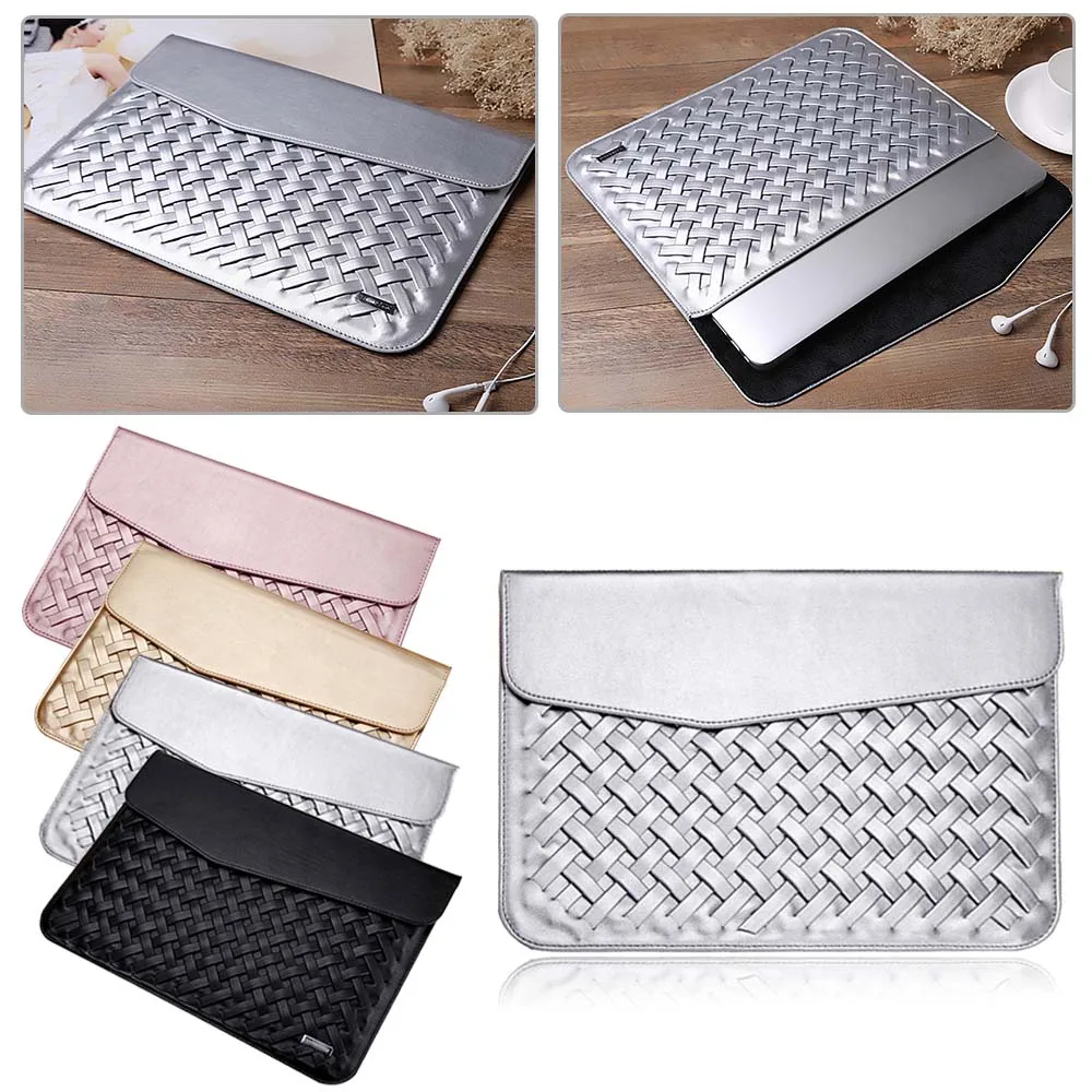 Роскошный кожаный чехол сумка для Macbook Air retina 11 13 15 дюймов тканый стиль переносная