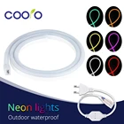 СВЕТОДИОДНАЯ лента SMD 2835, водонепроницаемая, 1 м, 2 м, 3 м, 5 м, неоновая лампа, светодиодные полосы, AC 220 В, гибкая неоновая лампа