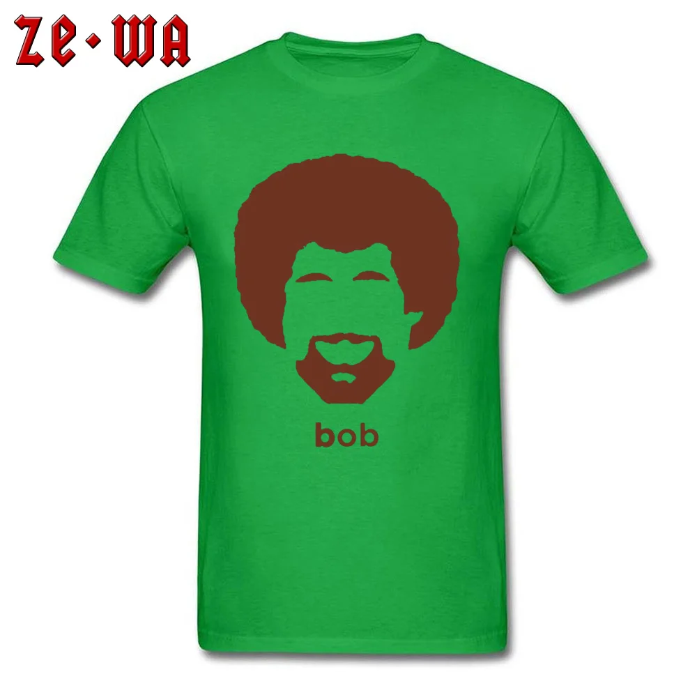 Artist Bob Ross Футболка мужская забавная аутентичная афро футболка Летняя с принтом уличная футболка с буквенным принтом Повседневная серая футболка оверсайз - Цвет: Green