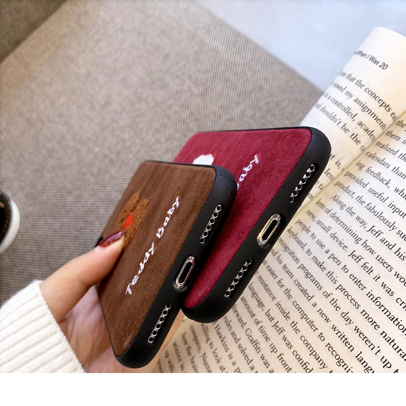 GlamPhone чехол с мультяшной вышивкой собака чехол для телефона для iphone XS Max XR XS 8 8plus 7 7plus 6/6S Plus плюшевая задняя крышка