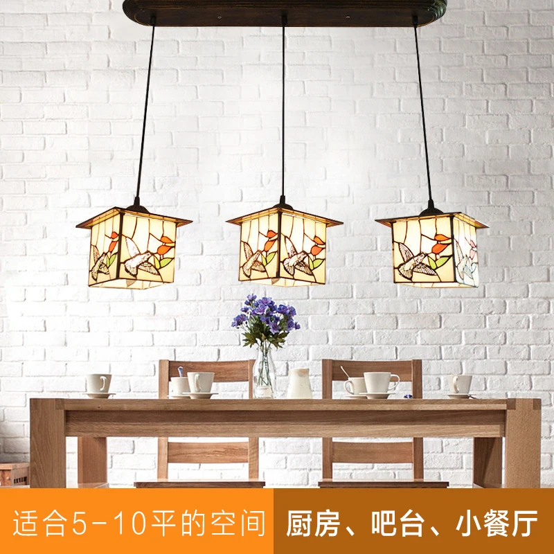 Средиземноморский Тиффани барокко звезда витражный подвесной светильник E27 110 240