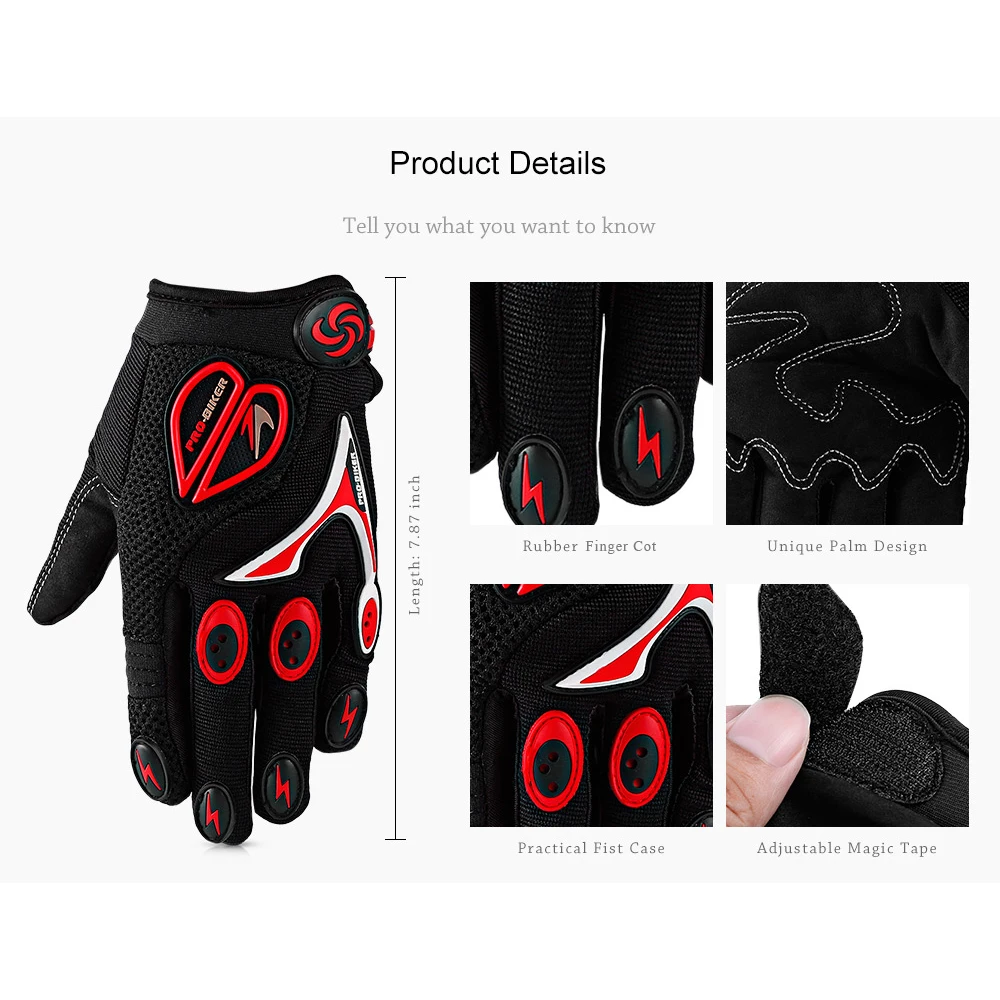 PRO BIKER CE 06 мотоциклетные перчатки противоскользящие сверхпрочные дышащие