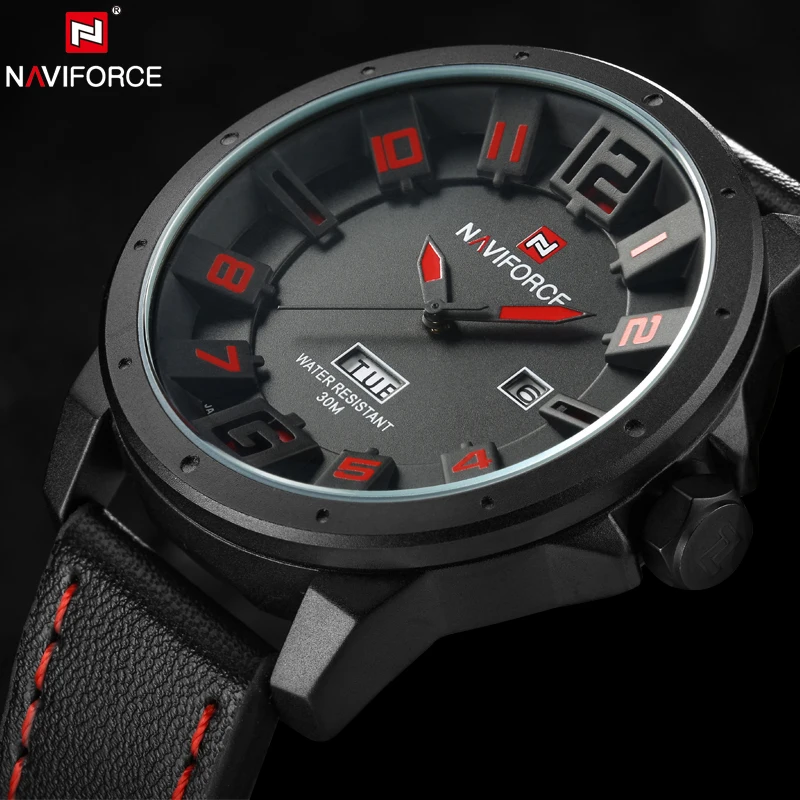 Элитный бренд naviforce Для мужчин часы кварцевые Дата Военное Дело Спортивные