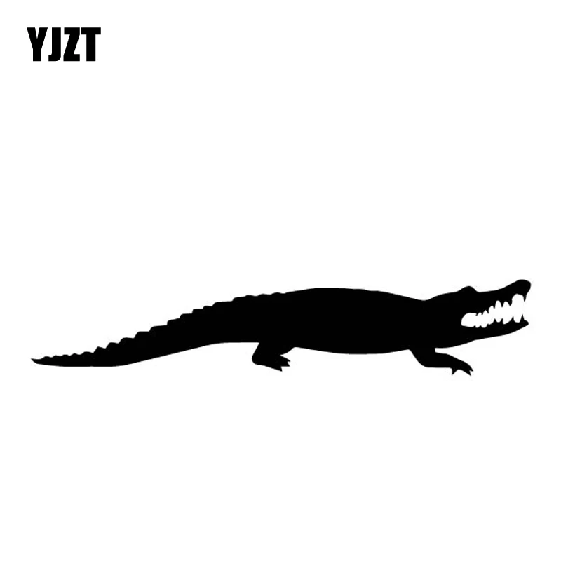 

YJZT 17.8CM*3.6CM Crocodile Decoration Vinyl Decal Car Sticker Car Trunk Accessories Black/Silver C4-1418