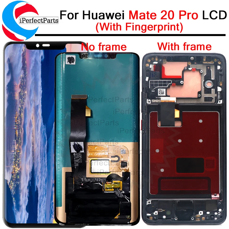 6,39 ''для huawei mate 20 Pro ЖК-экран с отпечатком пальца кодирующий преобразователь сенсорного экрана в сборе Замена для mate 20 pro lcd