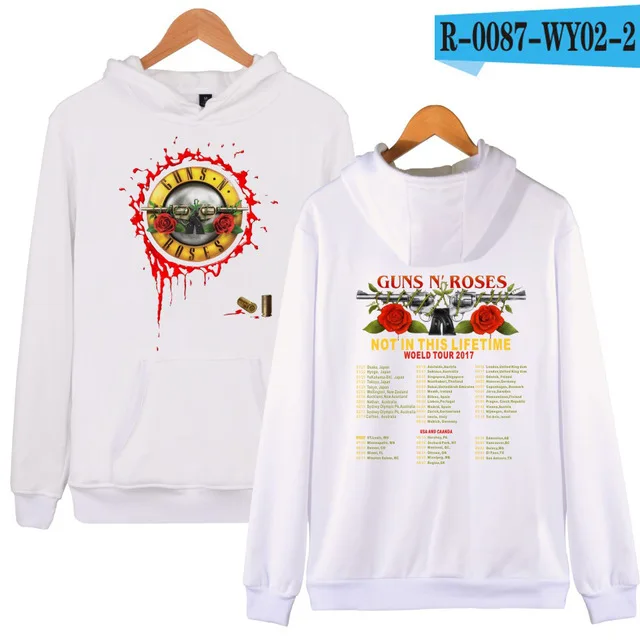 white Мужская толстовка, новинка, GUNS N ROSES, толстовки для мужчин и женщин, толстовки, Осень-зима, панк стиль, Череп, роза, дизайнерский спортивный костюм, верхняя одежда - Цвет: white