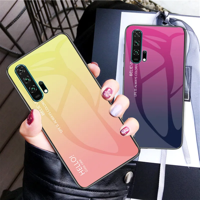 Для Huawei Honor 20 pro Чехол Honor20 из закаленного стекла роскошный градиент мягкая